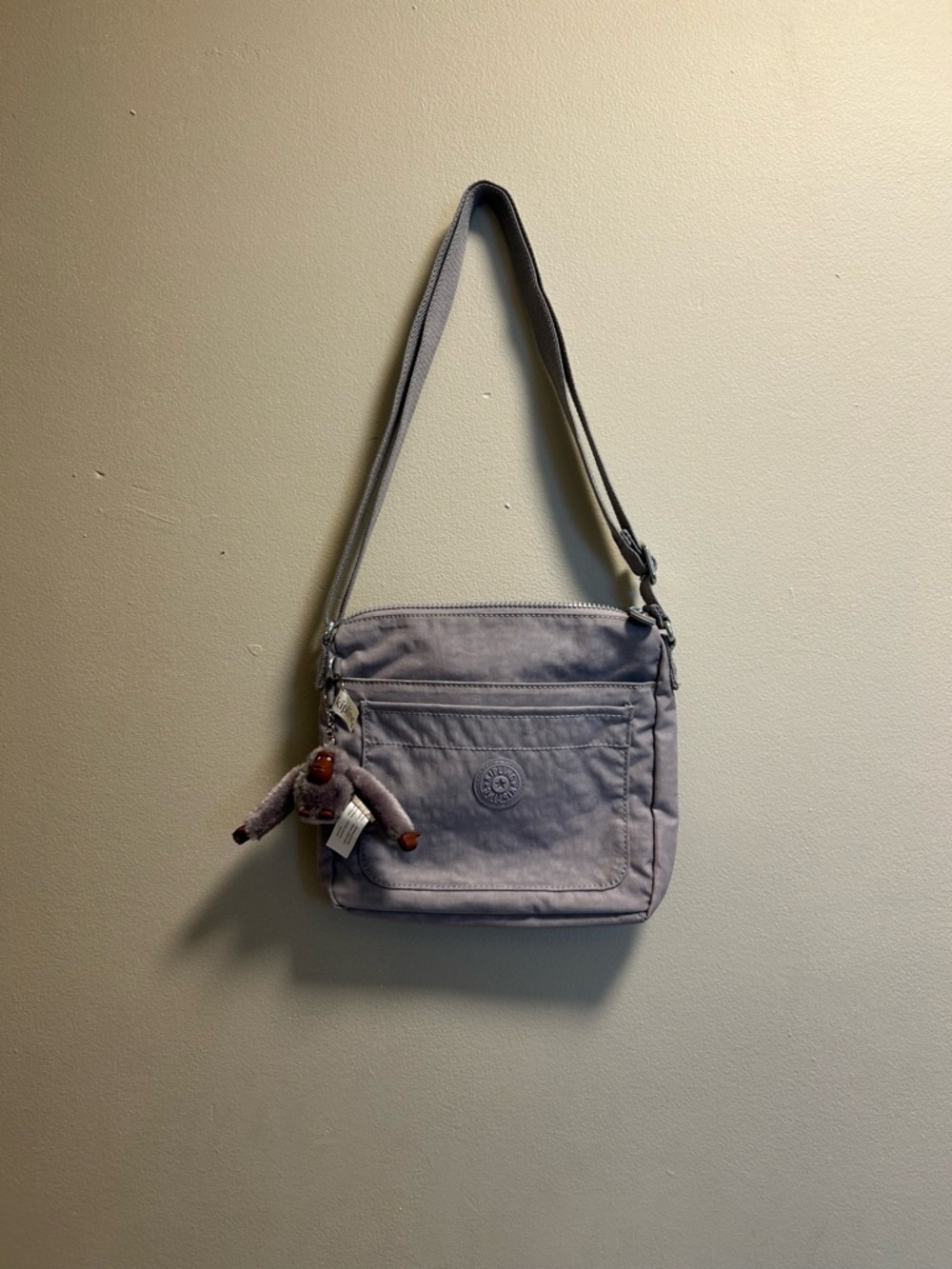 Kipling Lavender Crossbody Bag with Monkey Keychain
